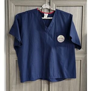 Cherokee Uniforms Boston Red Sox Scrub Top Size Xl Navy Blue Pocket Logo Unisex